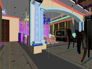 luxury fashion european restaurant 1818 3D Model