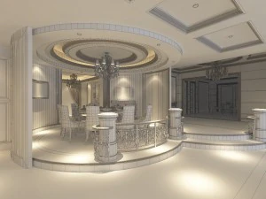 luxury fashion european restaurant 1819 3D Model