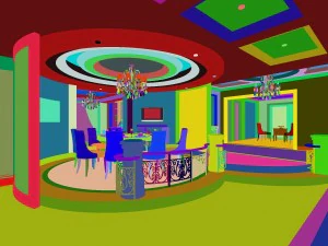 luxury fashion european restaurant 1819 3D Model