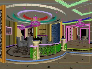 luxury fashion european restaurant 1819 3D Model