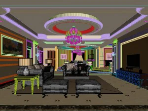 luxury fashion european restaurant 1819 3D Model
