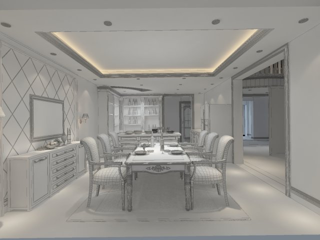 luxury fashion european restaurant 1820 3D मॉडल .c4d .max .obj .3ds .fbx .stl .blend 