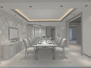 luxury fashion european restaurant 1820 3D Модель