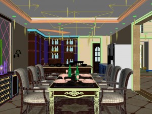 luxury fashion european restaurant 1820 3D मॉडल