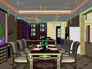 luxury fashion european restaurant 1820 3D Model