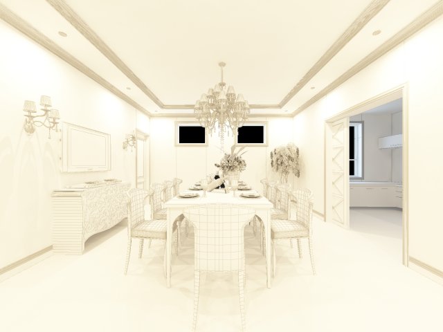 luxury fashion european restaurant 1821 3Dモデル .c4d .max .obj .3ds .fbx .stl .blend