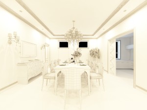 luxury fashion european restaurant 1821 3D Model