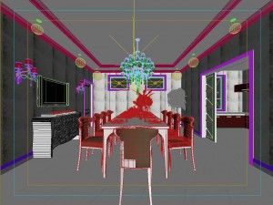 luxury fashion european restaurant 1821 3Dモデル