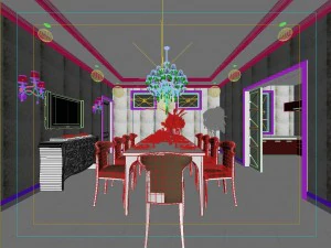 luxury fashion european restaurant 1821 3D Model