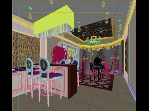 luxury fashion european restaurant 1822 3D Model