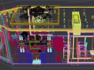 luxury fashion european restaurant 1822 3D Model