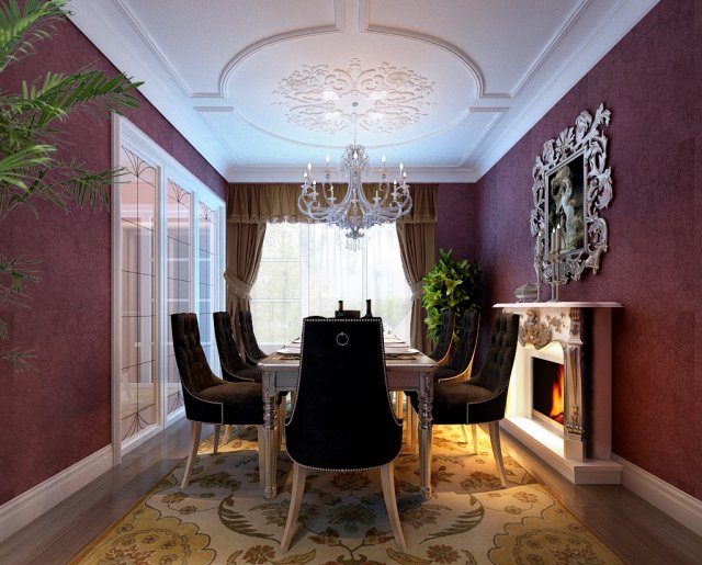 luxury fashion european restaurant 1823 Modello 3D .c4d .max .obj .3ds .fbx .stl .blend 