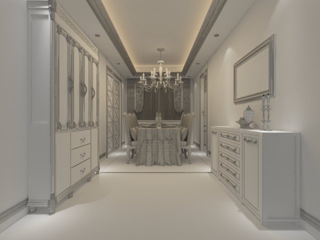 luxury fashion european restaurant 1824 3D Model .c4d .max .obj .3ds .fbx .stl .blend 