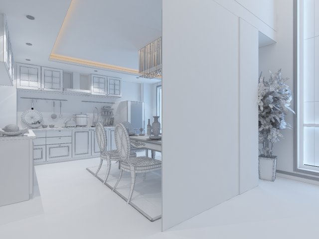 luxury fashion european restaurant 1825 3D 모델 .c4d .max .obj .3ds .fbx .stl .blend 