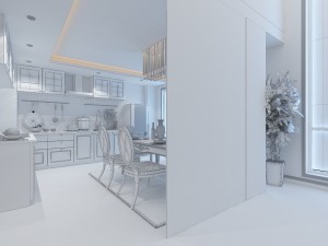 luxury fashion european restaurant 1825 3D Model
