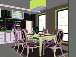 luxury fashion european restaurant 1825 3D 모델