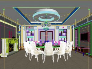 luxury fashion european restaurant 1826 3D Model