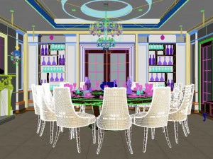 luxury fashion european restaurant 1826 3D Model