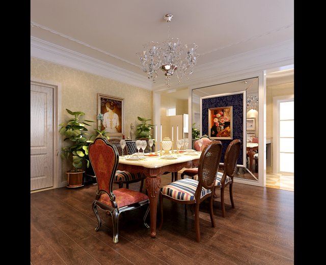 luxury fashion european restaurant 1827 3D मॉडल .c4d .max .obj .3ds .fbx .stl .blend