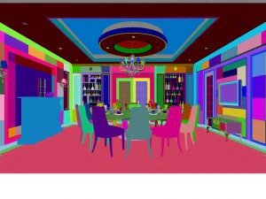luxury fashion european restaurant 1827 3D Model