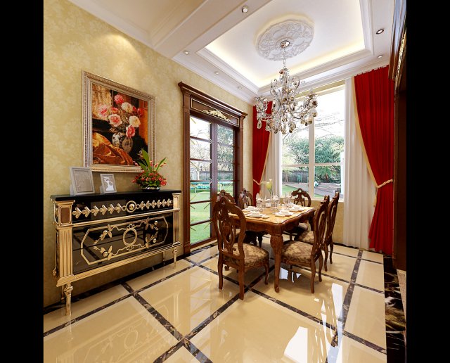 luxury fashion european restaurant 1828 3D Модель .c4d .max .obj .3ds .fbx .stl .blend 