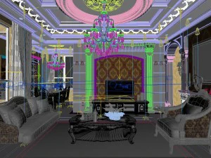 luxury fashion european restaurant 1828 3D Model