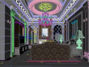 luxury fashion european restaurant 1828 3D Model