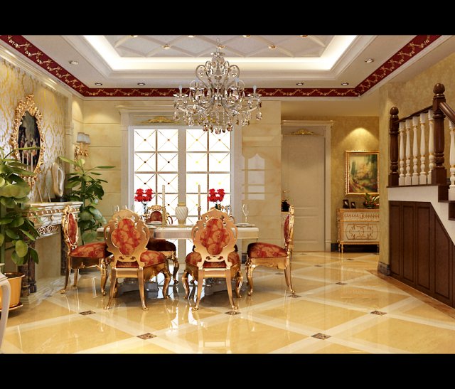 luxury fashion european restaurant 1829 Modèle 3D .c4d .max .obj .3ds .fbx .stl .blend 