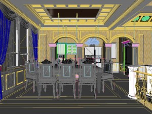 luxury fashion european restaurant 1830 3D Model