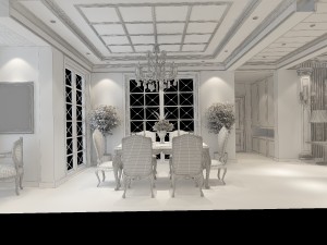 luxury fashion european restaurant 1831 Model 3D
