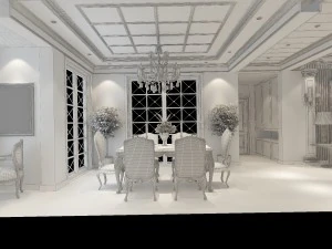 luxury fashion european restaurant 1831 3D Model
