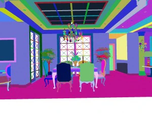 luxury fashion european restaurant 1831 3D Model