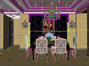 luxury fashion european restaurant 1831 3D Model