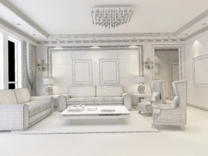 luxury fashion european restaurant 1832 3D Model