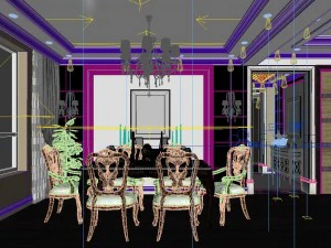 luxury fashion european restaurant 1832 3D Model