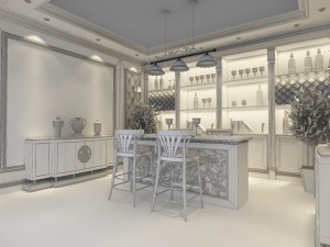 luxury fashion european restaurant 1834 3D Model