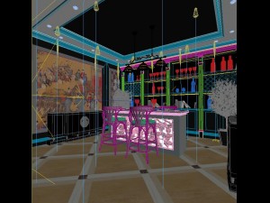 luxury fashion european restaurant 1834 3D Model