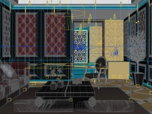 luxury fashion european restaurant 1834 3D Model