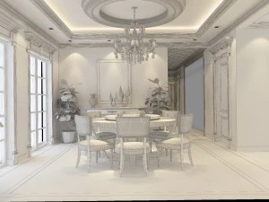 luxury fashion european restaurant 1835 3D Model