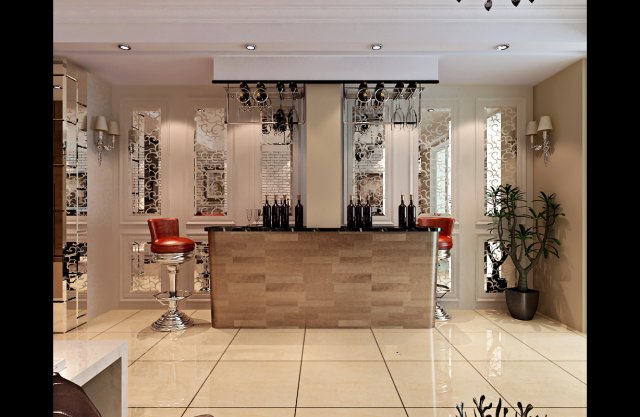 luxury fashion european restaurant 1836 3D Model .c4d .max .obj .3ds .fbx .stl .blend 