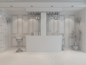 luxury fashion european restaurant 1836 3D Model