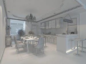 luxury fashion european restaurant 1837 3D Model