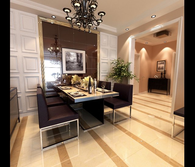 luxury fashion european restaurant 1838 Modelo 3D .c4d .max .obj .3ds .fbx .stl .blend 