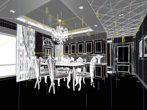 luxury fashion european restaurant 1842 3D Модель