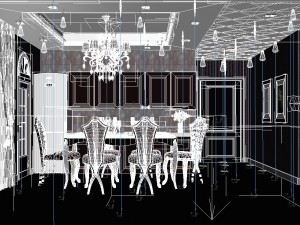 luxury fashion european restaurant 1842 3D Модель