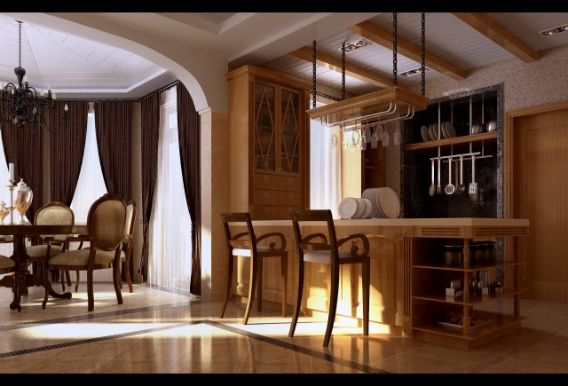 luxury fashion european restaurant 1843 Model 3D .c4d .max .obj .3ds .fbx .stl .blend 