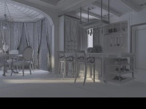 luxury fashion european restaurant 1843 3D Model