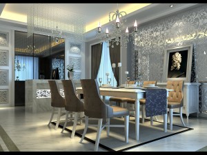 luxury fashion european restaurant 1844 3D मॉडल