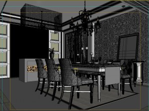luxury fashion european restaurant 1844 3D Model