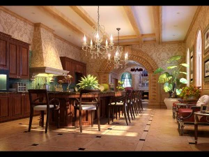 Restaurante europeo de moda de lujo 1845. Modelo 3D